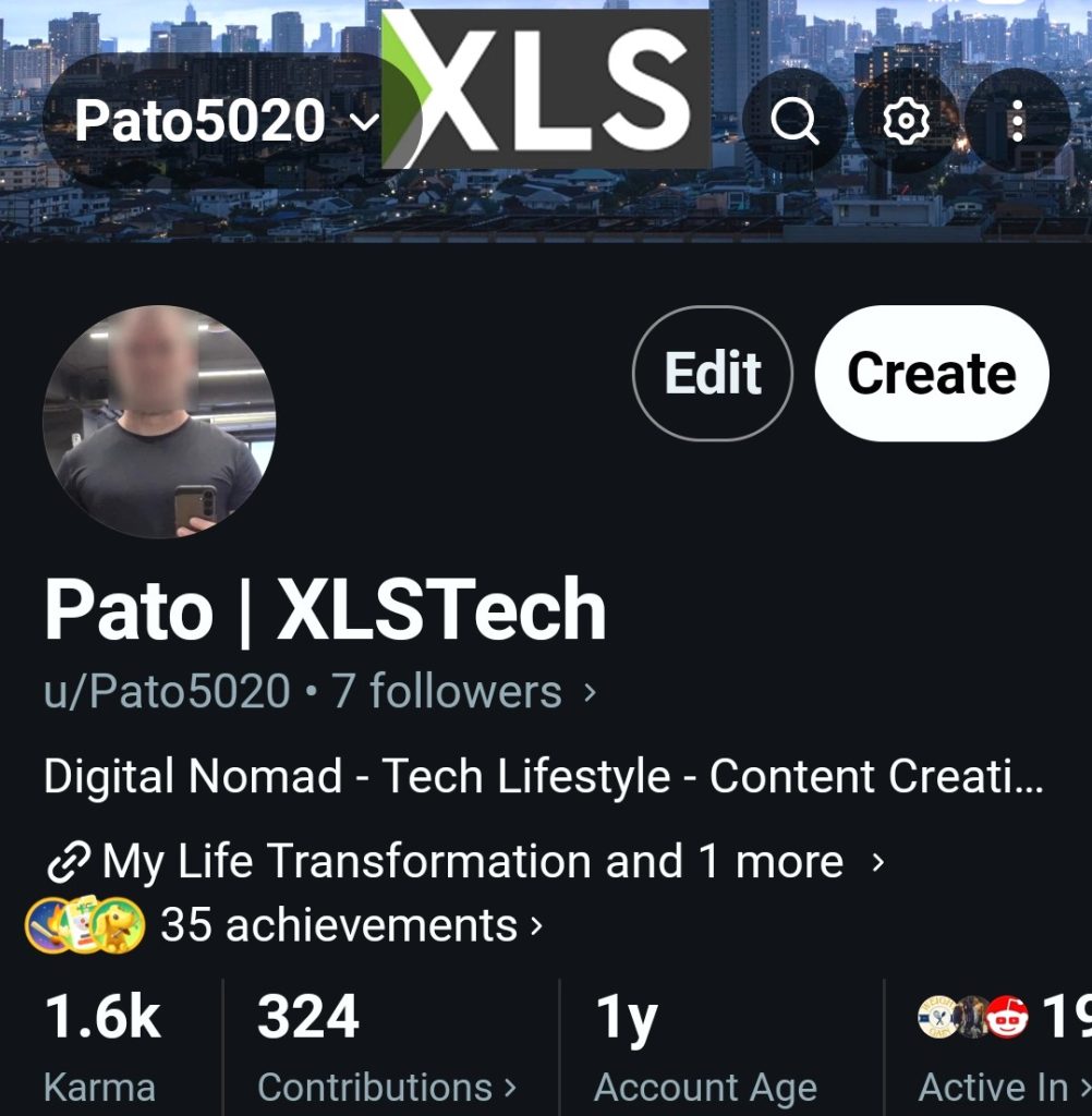 Example of a branded Reddit bio