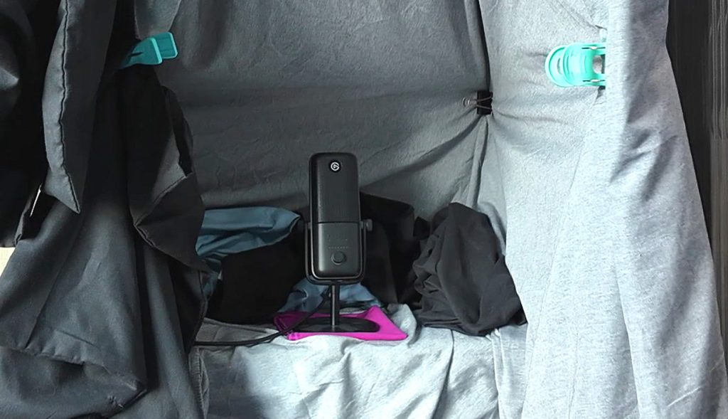 DIY sound booth in a wardrobe