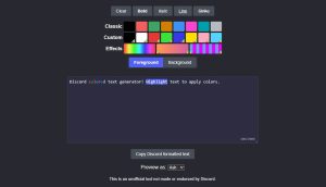 Discord color text generator tool